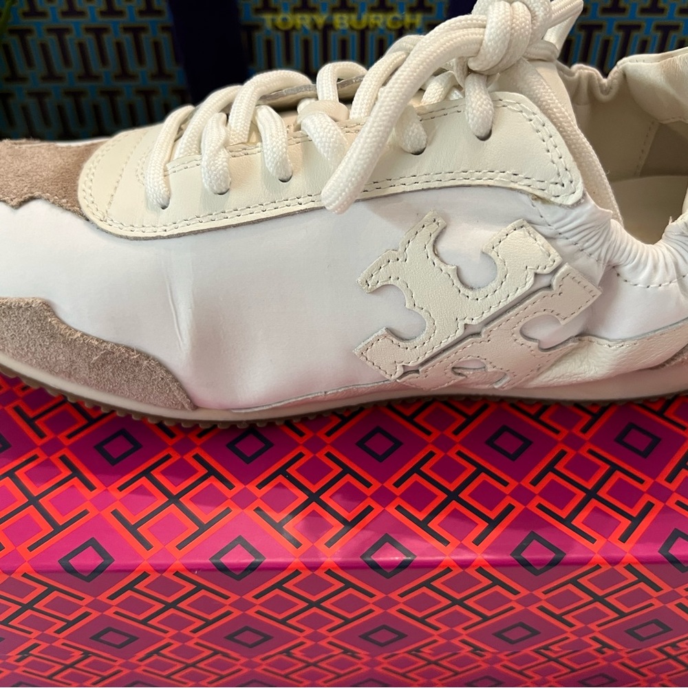 🎉HPx2🎉 Tory Burch Vintage Double T Trainer Sneakers - Picture 4 of 13